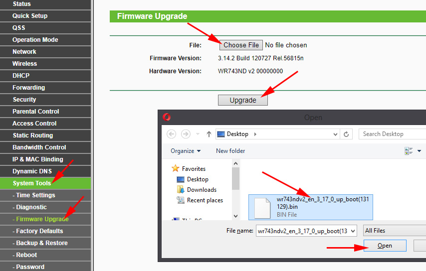 Starting a firmware update