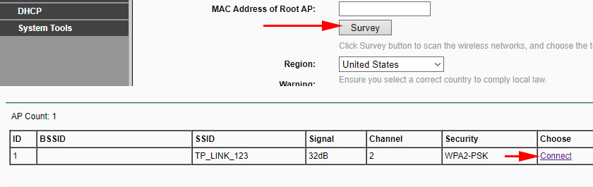 TP-Link access point as a wi-fi amplifier