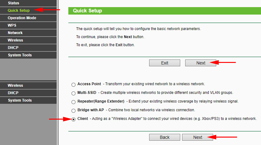 TL-WA701ND and TL-WA801ND in Wi-Fi adapter mode