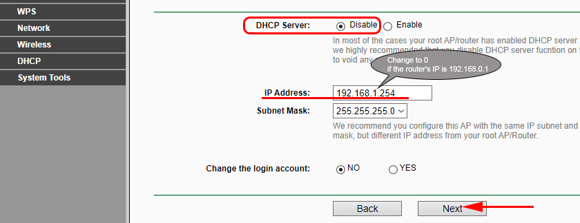 IP settings