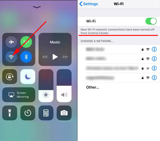iOS 11 wi-fi won't turn off