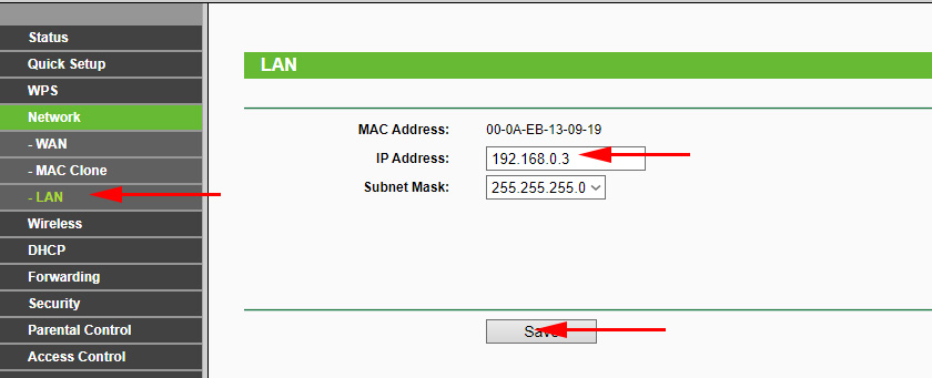 TP-Link settings are not covered after connecting the network cable to the WAN port 