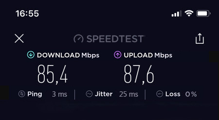 Connection speed via Mesh Wi-Fi system 2.4 GHz