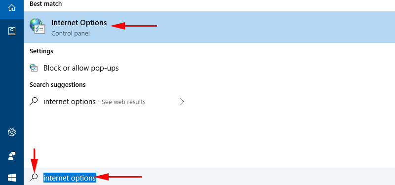 Launching the "Browser Properties" settings