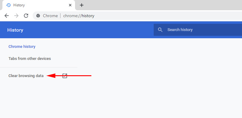 Clearing saved data in Chrome browser
