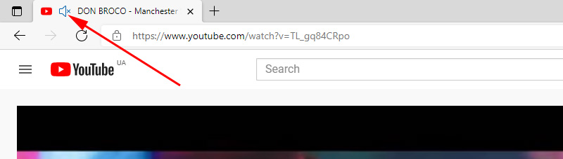No sound in Microsoft Edge tab